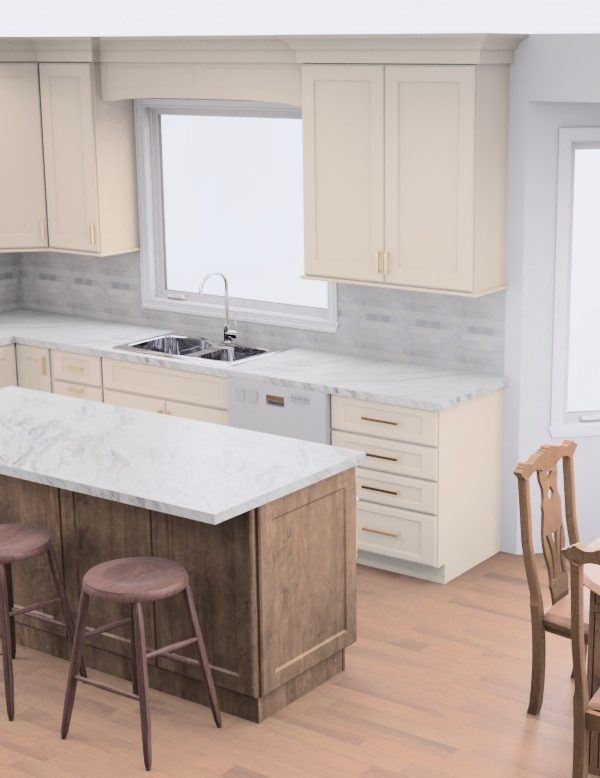 Kane Home Cabinetry rendering of a kitchen renovation